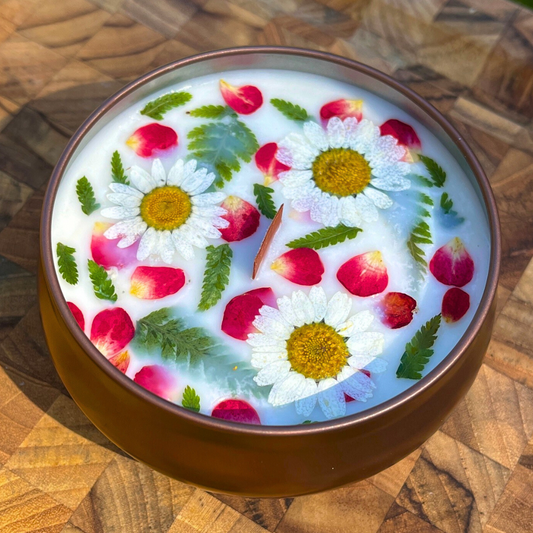 Unscented Pressed Flower Candle